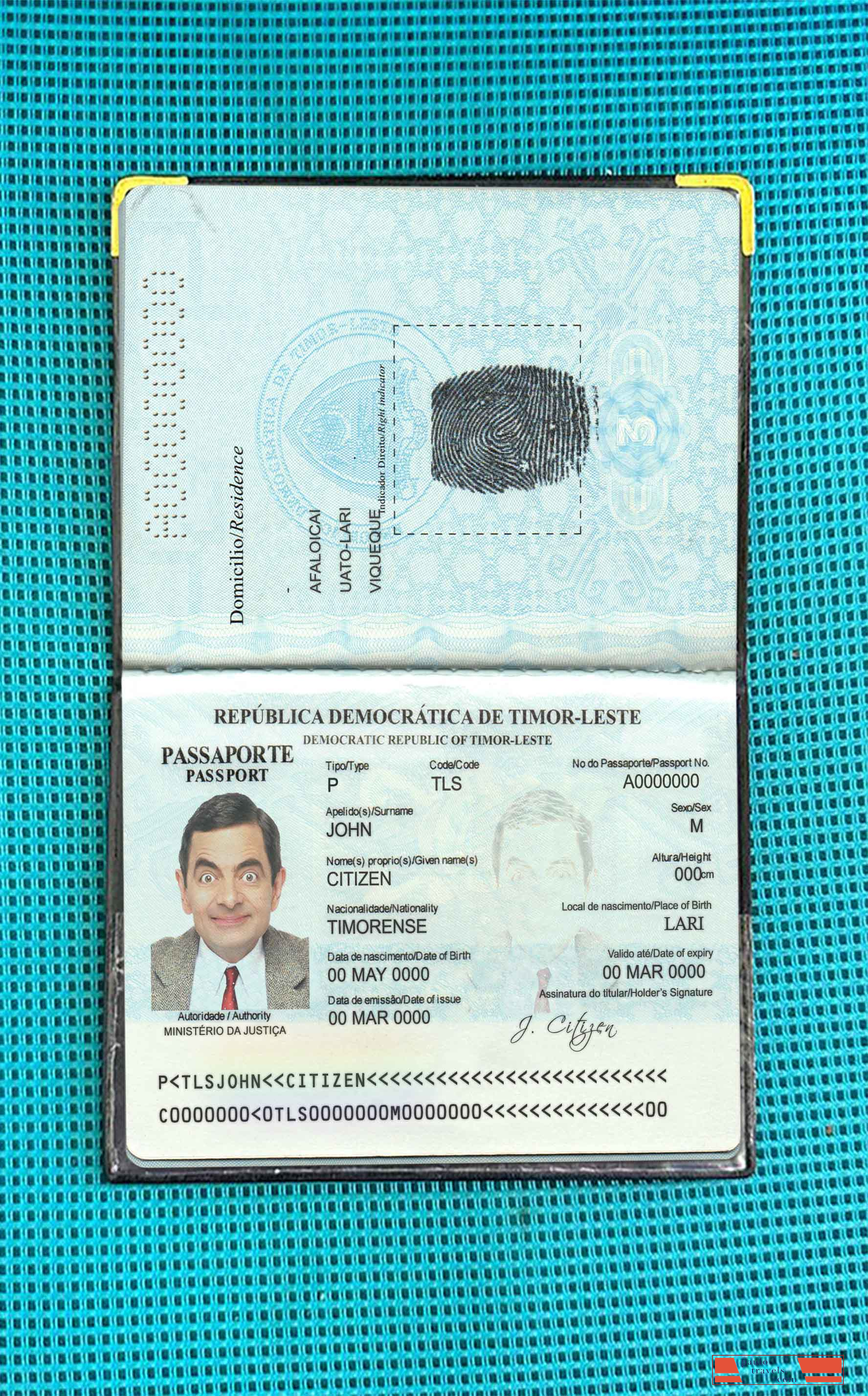 Timor Leste passport photo look PSD template